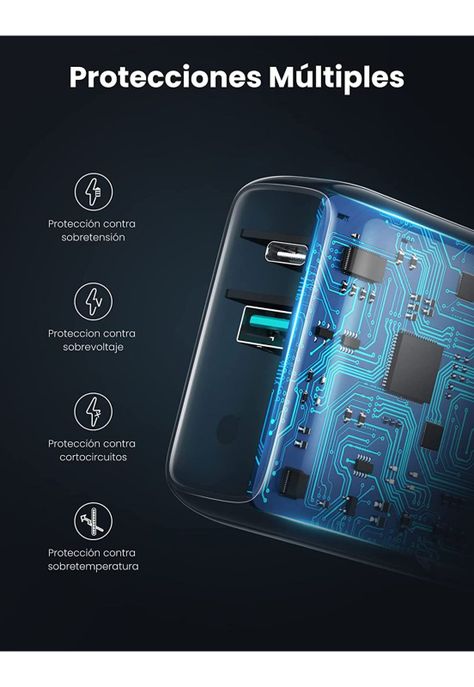 Cargador Pared USB C Ultra Rápido 36W Power Delivery + USB-4