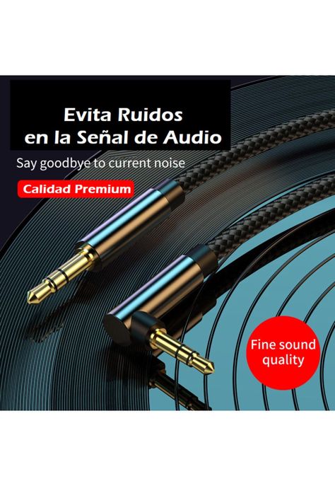 Cable De Audio Premium 1x1 Acordonado con Conector en 90° 3M-2