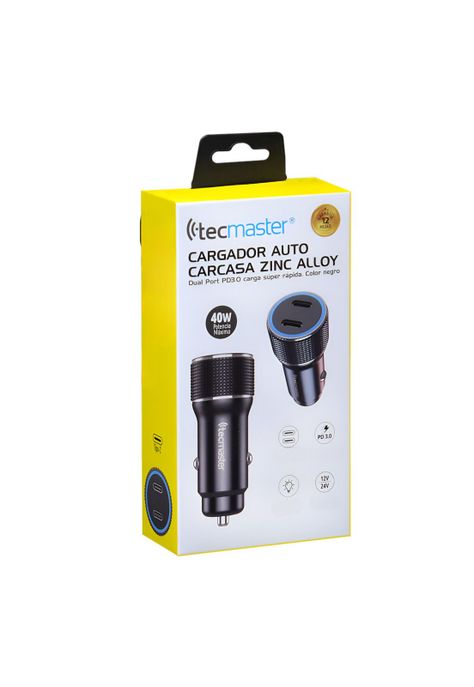 Cargador USB-C para Auto Dual Port Power Delivery 40W TM-200542-6