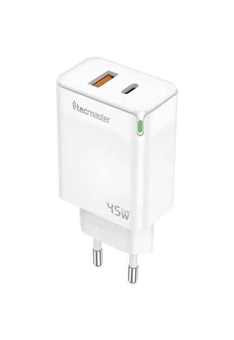 Cargador Pared 45W GAN PD Type-C + USB Tecmaster SEC 200540-0