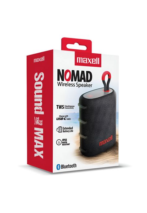 Parlante Portatil Maxell Water Resistant IPX5 Nomad Gris 5W-2
