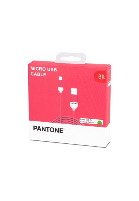 Cable De Datos Micro USB 1 MT Pantone High Speed Rosado-0