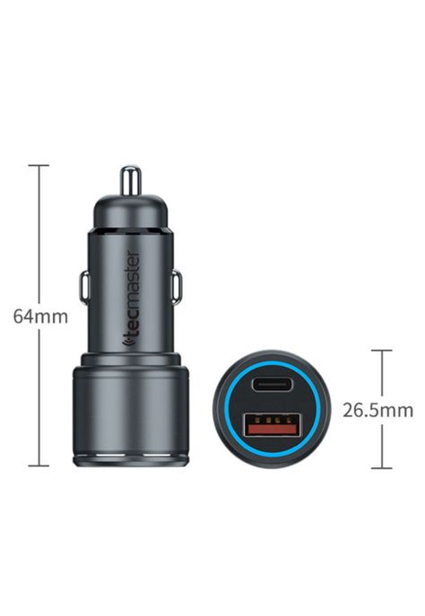 Cargador de Auto 12V 42W Max USB-C+ USB Power Delivery Q.C-5