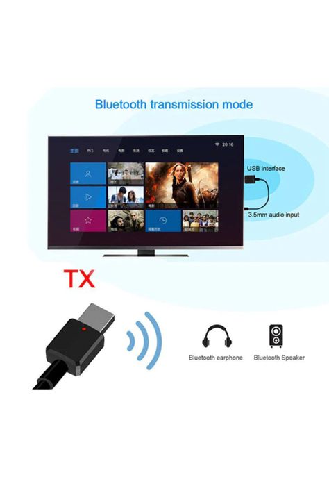 Transmisor y Receptor Bluetooth de Audio y Datos RX - TX  BT 5.0 Pantalla LCD-7