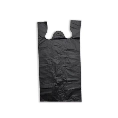 Bolsas Tipo Camiseta Plásticas 30x35cm Negro 100U-0