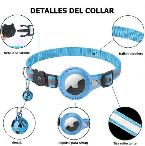 Collar Con Sonaja Para Gatos Airtag Antipérdida -1