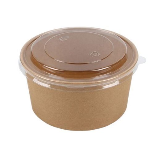 Envase Bowl Kraft Con Tapa Pet 1000ml (25 Unidades)-0