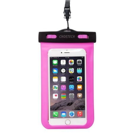 Funda Impermeable Flotante Para Celulares Rosa-0