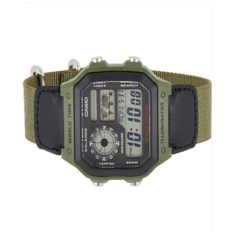 Reloj Ae-1200whb-3bv Hombre Digital Cuero Textil CASIO-1