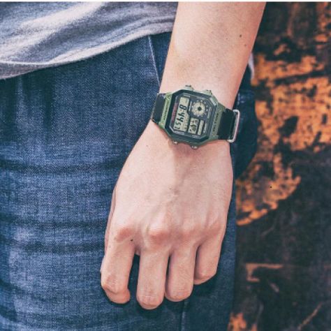 Reloj Ae-1200whb-3bv Hombre Digital Cuero Textil CASIO-2