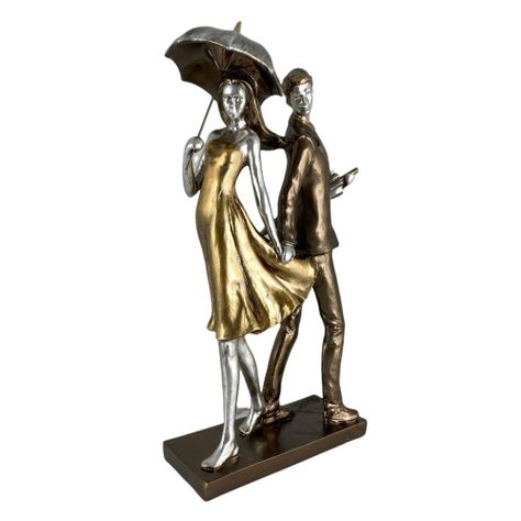 Figura Decoración Enamorados Paraguas-1