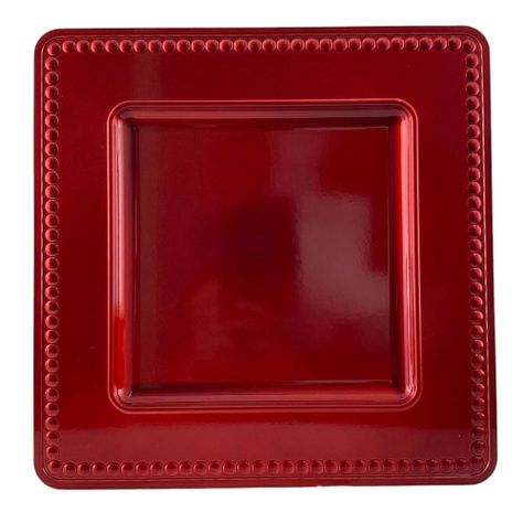 Plato Base Square Rouge 33 cm-1
