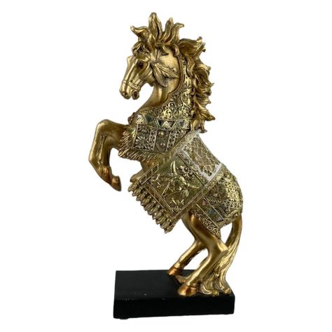 Figura Decorativa Caballo Golden I-0