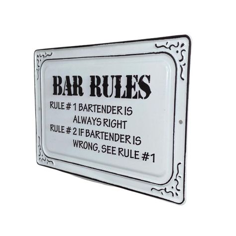 Placa Decorativa Bar Rules-1