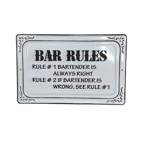 Placa Decorativa Bar Rules-0