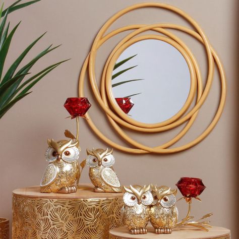 Figura Decorativa Pareja Búhos Daurat-1