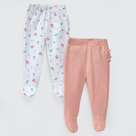 PACK PANTALONES BLANCO ROSA FLORES ALGODÓN PERUANO-0