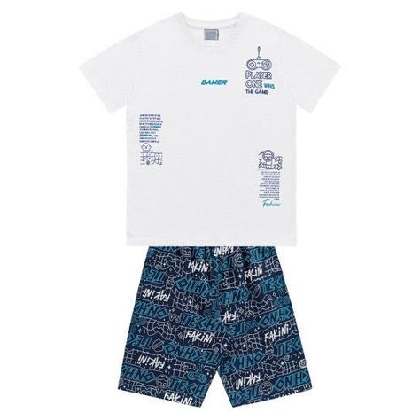 CONJUNTO POLERA BLANCA Y SHORT GAMER-0