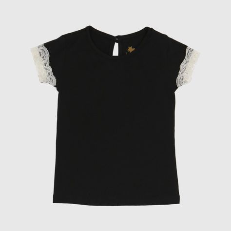 POLERA NEGRA ENCAJE ALGODÓN PERUANO-0