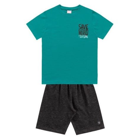 CONJUNTO POLERA TURQUESA Y SHORT-0