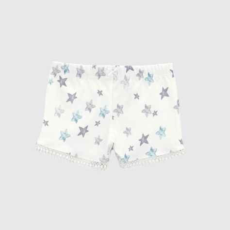 SHORT BLANCO ESTRELLAS ALGODÓN PERUANO-0