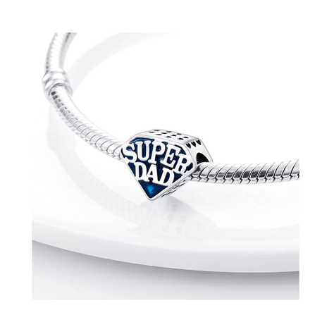 Charm Amor A Papá Super Dad En Plata 925 Silver Heart-1
