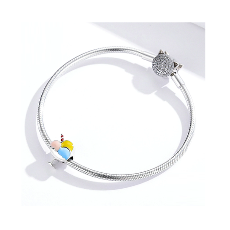 Charm Copa De Helado Tricolor En Plata 925 Silver Heart-3