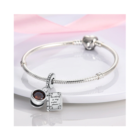 Charm Taza De Café Y Libro En Plata 925 Silver Heart-2