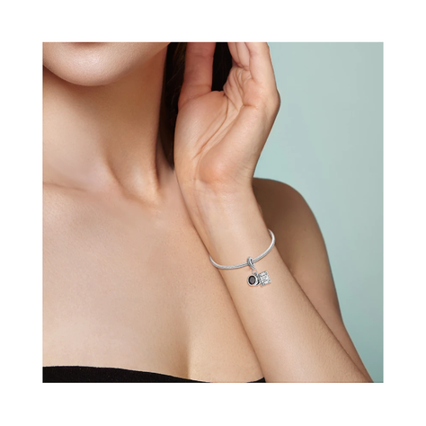 Charm Taza De Café Y Libro En Plata 925 Silver Heart-3
