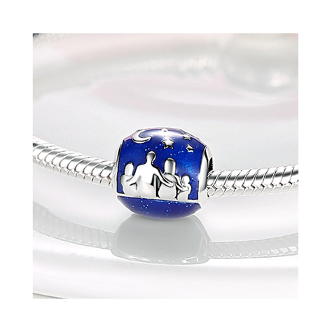 Charm Familia Unida Cielo Estrellado Plata 925 Silver Heart-1