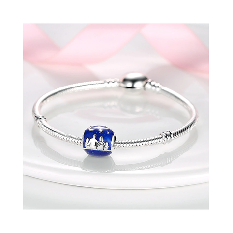 Charm Familia Unida Cielo Estrellado Plata 925 Silver Heart-2