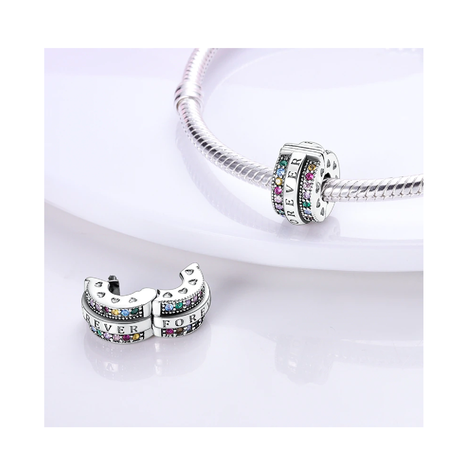 Charm Clip Forever Circones Corazones Plata 925 Silver Heart-1