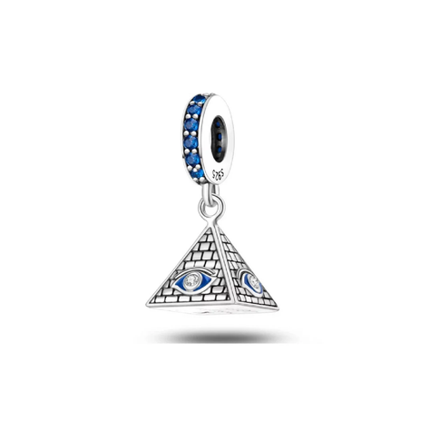 Charm Pirámide De Egipto Y Circones Plata 925 Silver Heart-0