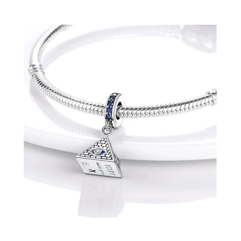 Charm Pirámide De Egipto Y Circones Plata 925 Silver Heart-1