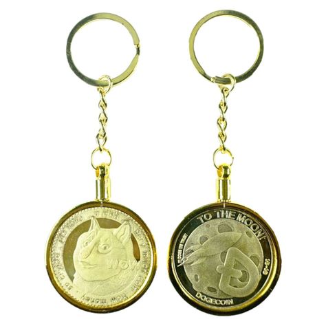 Llavero Dodgecoin Gold Lujo. Aj33-1