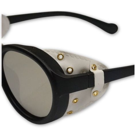 Lentes steampunk white snow + estuche MY03-5