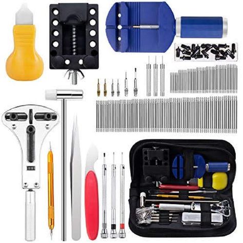 Reparador Relojeria Relojes Reloj Kit 16 Piezas Con Estuche AM71-1