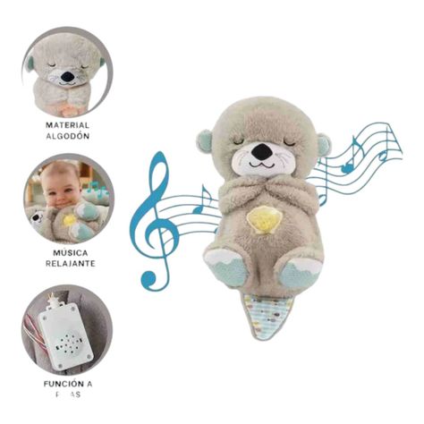 PELUCHE NUTRIA APEGO RESPIRA LUMINOSO MUSICAL RELAJANTE NC44-1