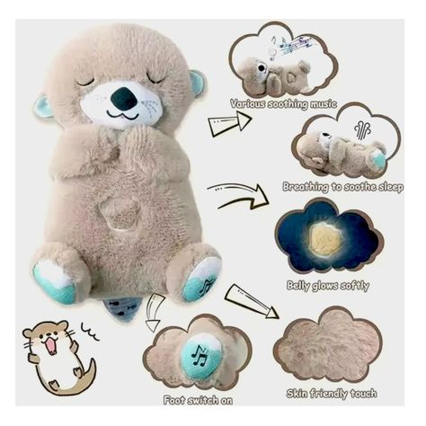 PELUCHE NUTRIA APEGO RESPIRA LUMINOSO MUSICAL RELAJANTE NC44-6