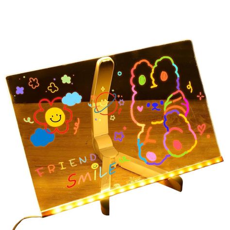 Pizarra Led Acrilica Transparente Plumones Y Soporte Nb70-0