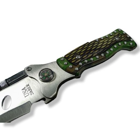 Navaja Cuchillo Camping Aligator Con Linterna An88-1