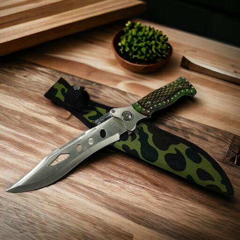 Navaja Cuchillo Camping Aligator Con Linterna An88-3