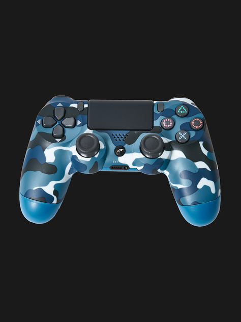 Control Gamepad Inalámbrico Njoytech Camuflado Azul Para Ps4-2