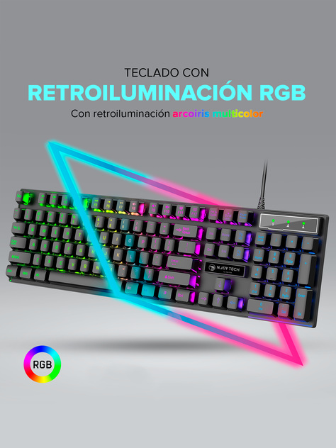 Teclado Gamer Njoytech con Retroiluminación RGB-1