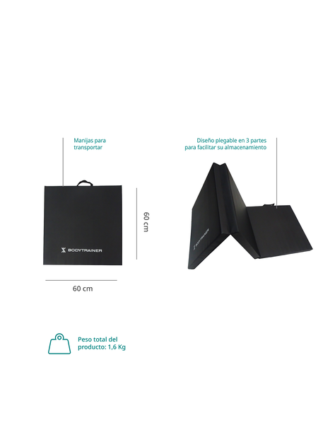 Colchoneta de Ejercicios Bodytrainer Plegable con Manijas-1