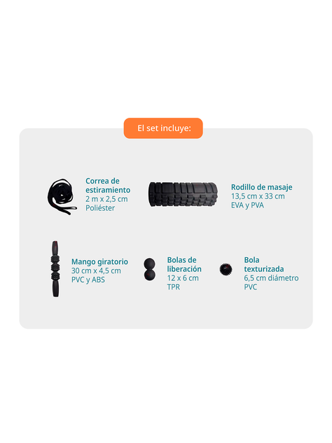 Set de Elongación Bodytrainer con Rodillo y Accesorios-2