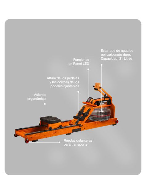 Remadora Bogadora De Agua Bodytrainer Rw Elt 600wd Plegable-3