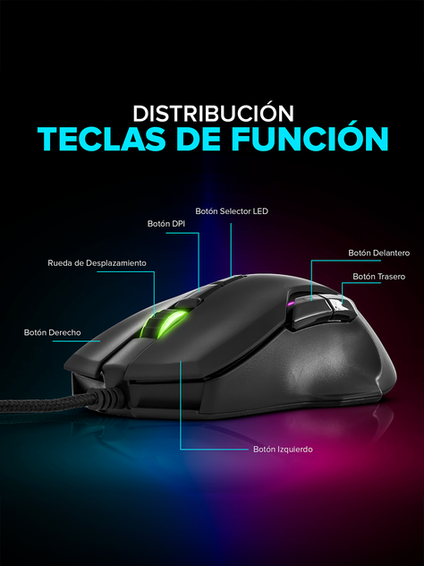 Mouse Gamer NjoyTech Ergonómico con Luces RGB-3