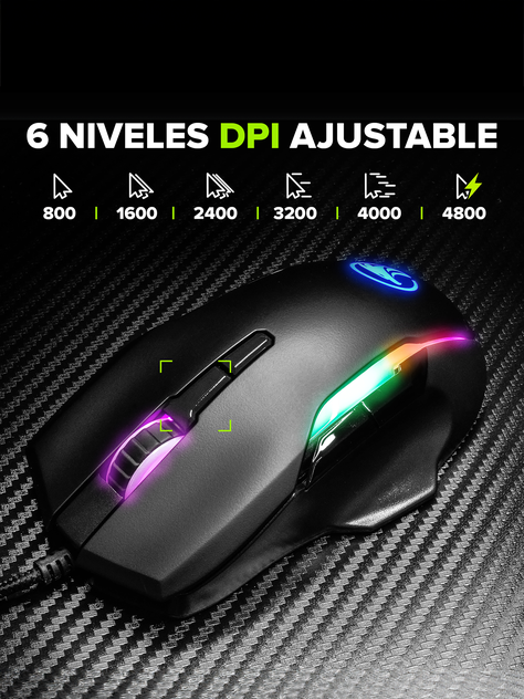 Mouse Gamer NjoyTech Ergonómico con Luces RGB-4
