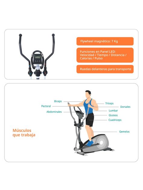 Elíptica Magnética Bodytrainer El 450 Mgntc Con 8 Niveles-2
